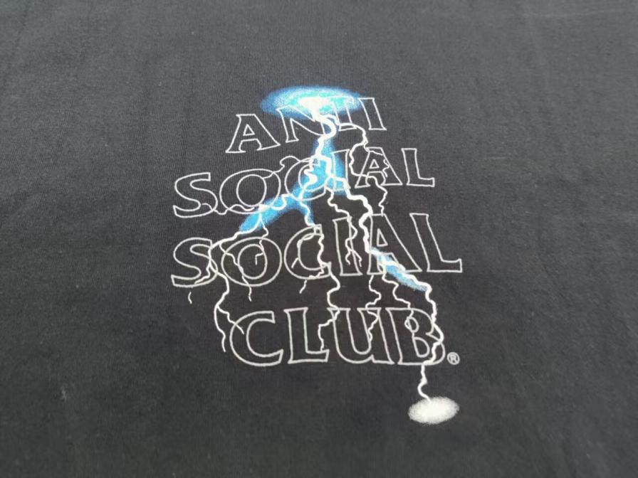 Anti Social Social Club Black T-Shirt with Embellished Logo