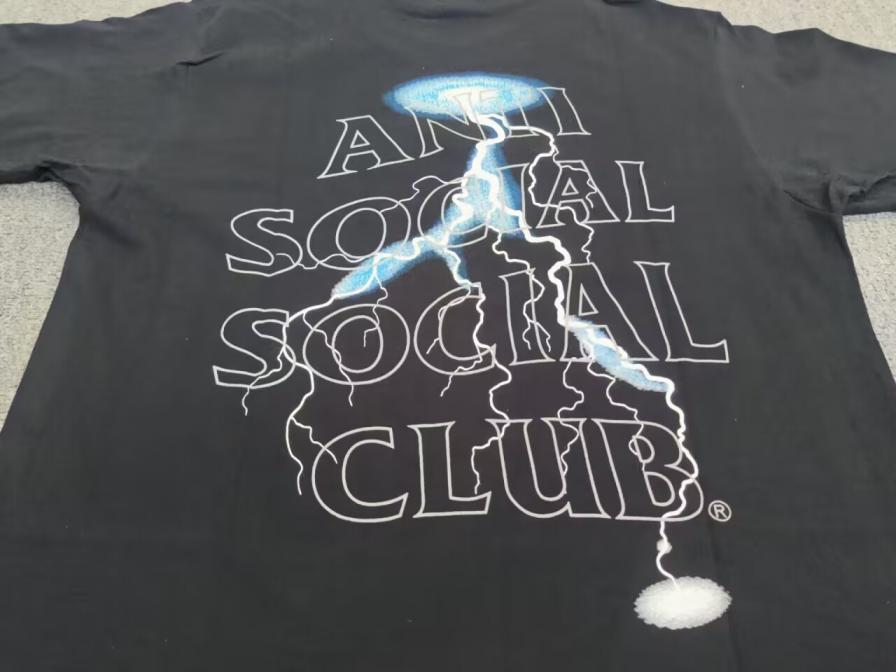 Anti Social Social Club Black T-Shirt with Embellished Logo